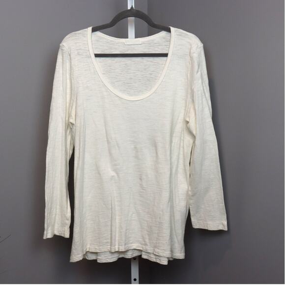 CP Shades 100% Cotton Long Sleeve Slub Tee Off White Size M Made in USA - Picture 1 of 4